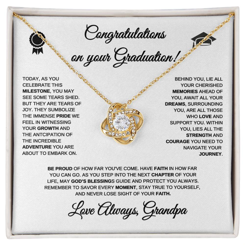 Graduation Necklace | Graduation Gift | From Grandpa | Love Knot Necklace