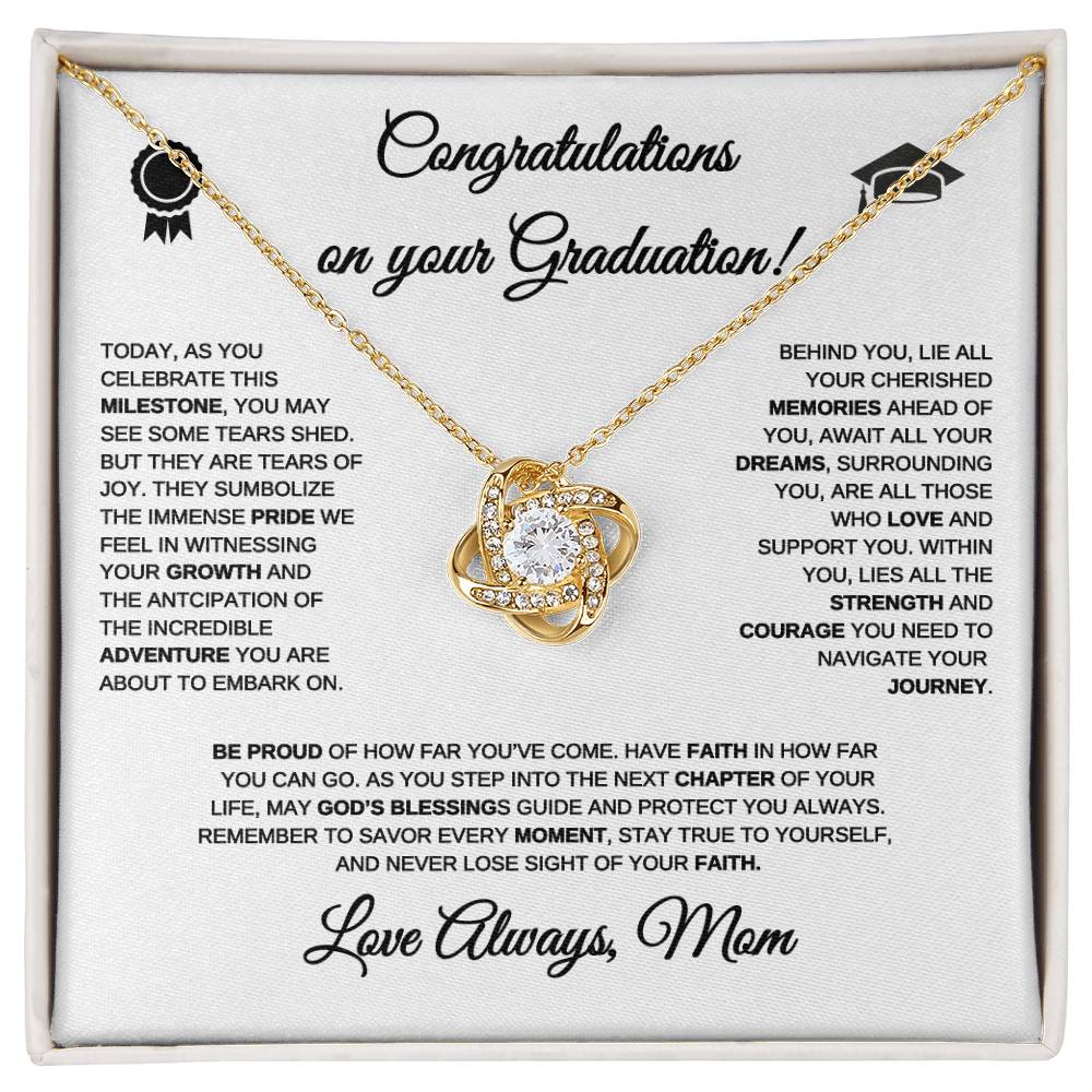 Graduation Gift | From Mom | Love Knot Necklace | Congratulations Graduate