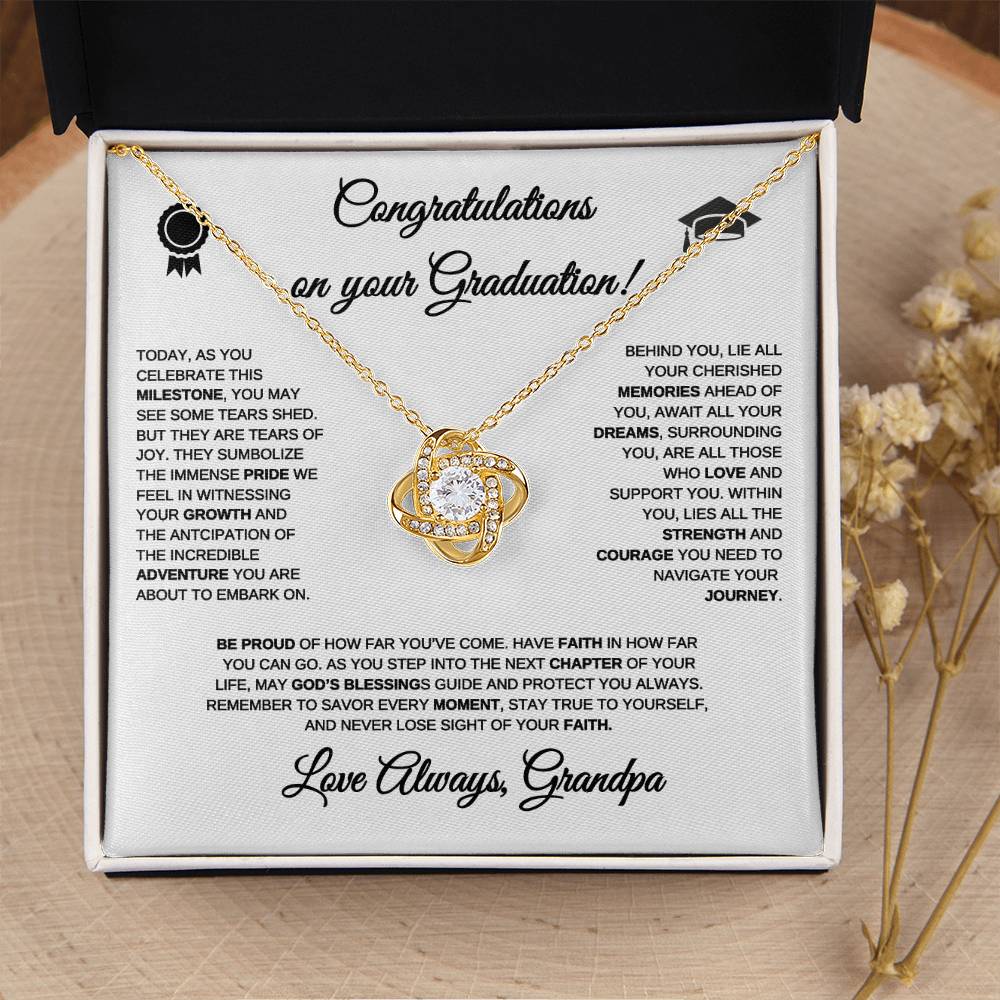 Graduation Necklace | Graduation Gift | From Grandpa | Love Knot Necklace