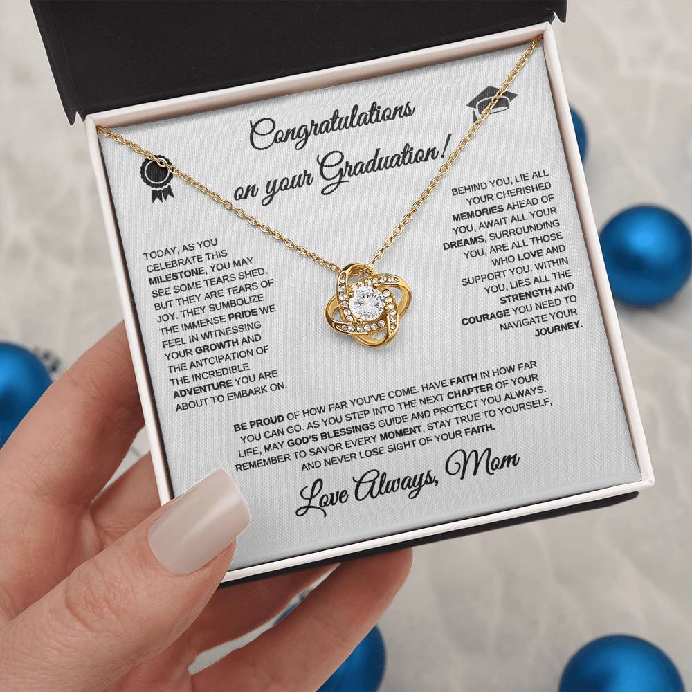Graduation Gift | From Mom | Love Knot Necklace | Congratulations Graduate