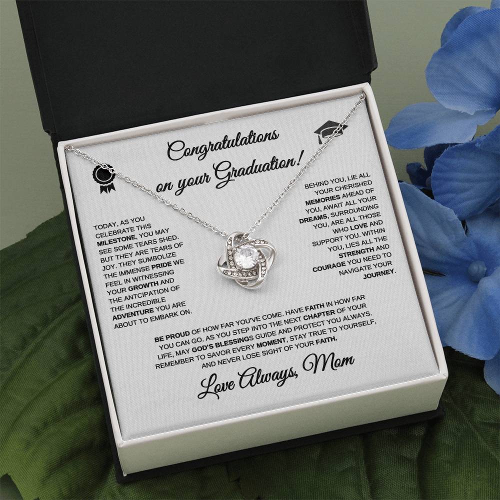 Graduation Gift | From Mom | Love Knot Necklace | Congratulations Graduate