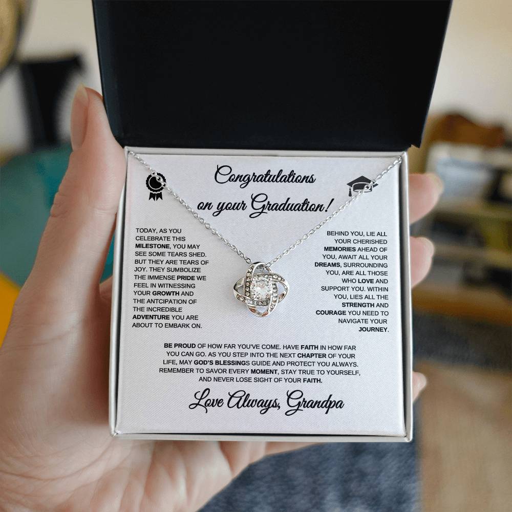 Graduation Necklace | Graduation Gift | From Grandpa | Love Knot Necklace
