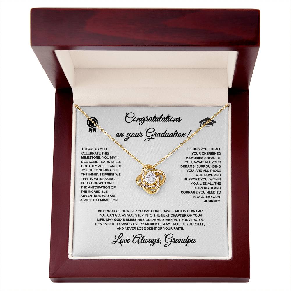 Graduation Necklace | Graduation Gift | From Grandpa | Love Knot Necklace