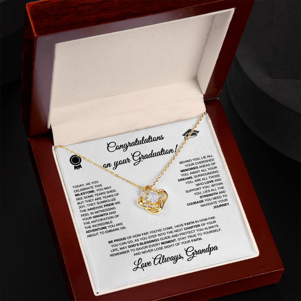 Graduation Necklace | Graduation Gift | From Grandpa | Love Knot Necklace
