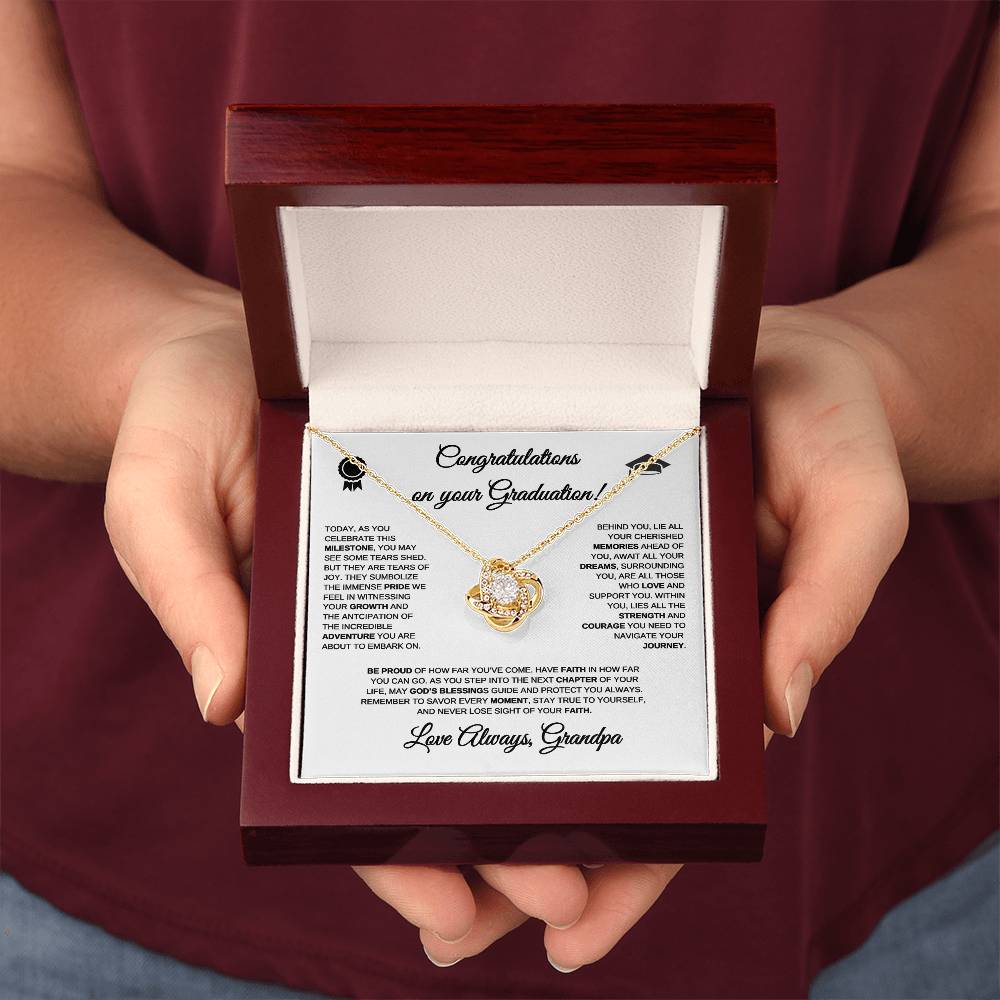 Graduation Necklace | Graduation Gift | From Grandpa | Love Knot Necklace