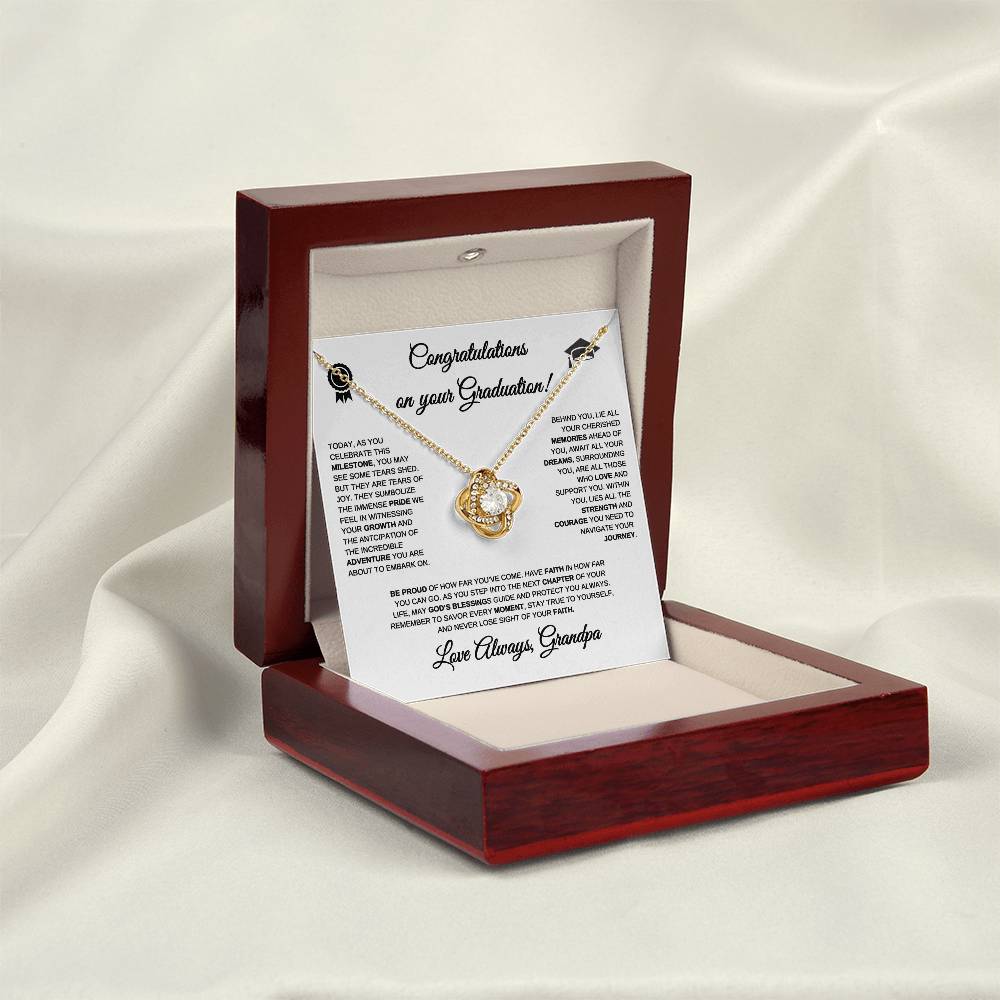 Graduation Necklace | Graduation Gift | From Grandpa | Love Knot Necklace