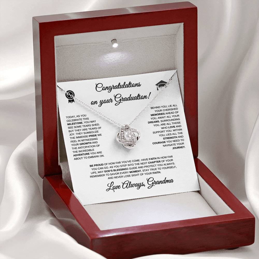Graduation Necklace from Grandma | Graduation Gift | Love Knot Necklace
