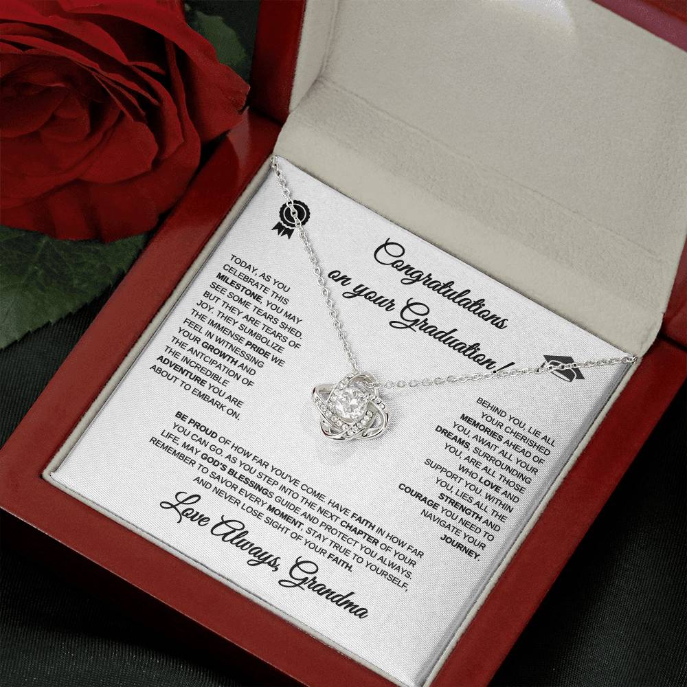 Graduation Necklace from Grandma | Graduation Gift | Love Knot Necklace