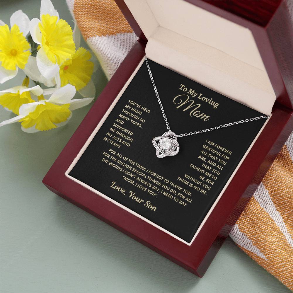 Loving Mom Necklace | To Mom From Son | Mothers Day Gift | Love Knot Necklace