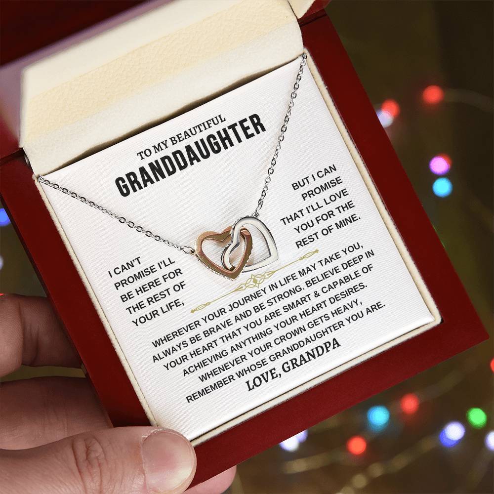 Granddaughter Necklace | From Grandpa | Interlocking Hearts Necklace