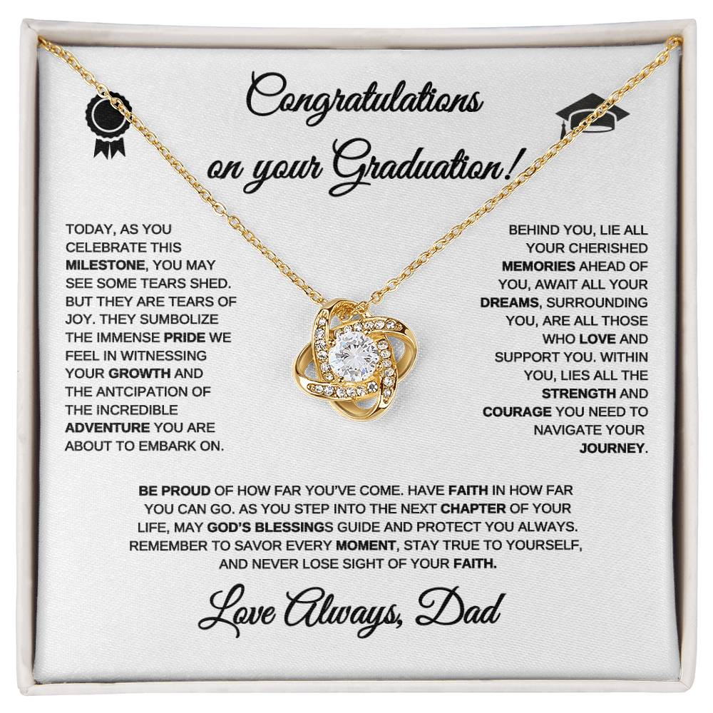 Graduation Necklace from Dad | Graduation Gift | Love Knot Necklace