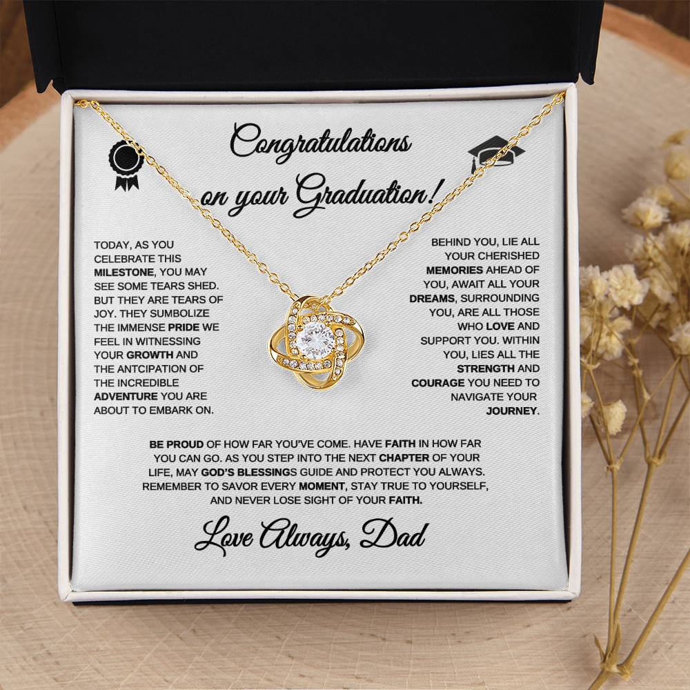 Graduation Necklace from Dad | Graduation Gift | Love Knot Necklace