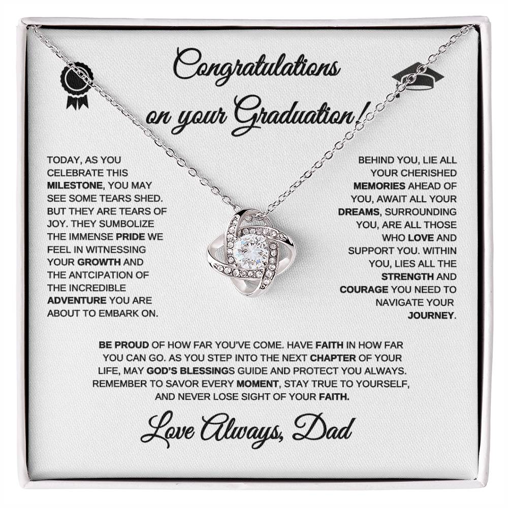 Graduation Necklace from Dad | Graduation Gift | Love Knot Necklace