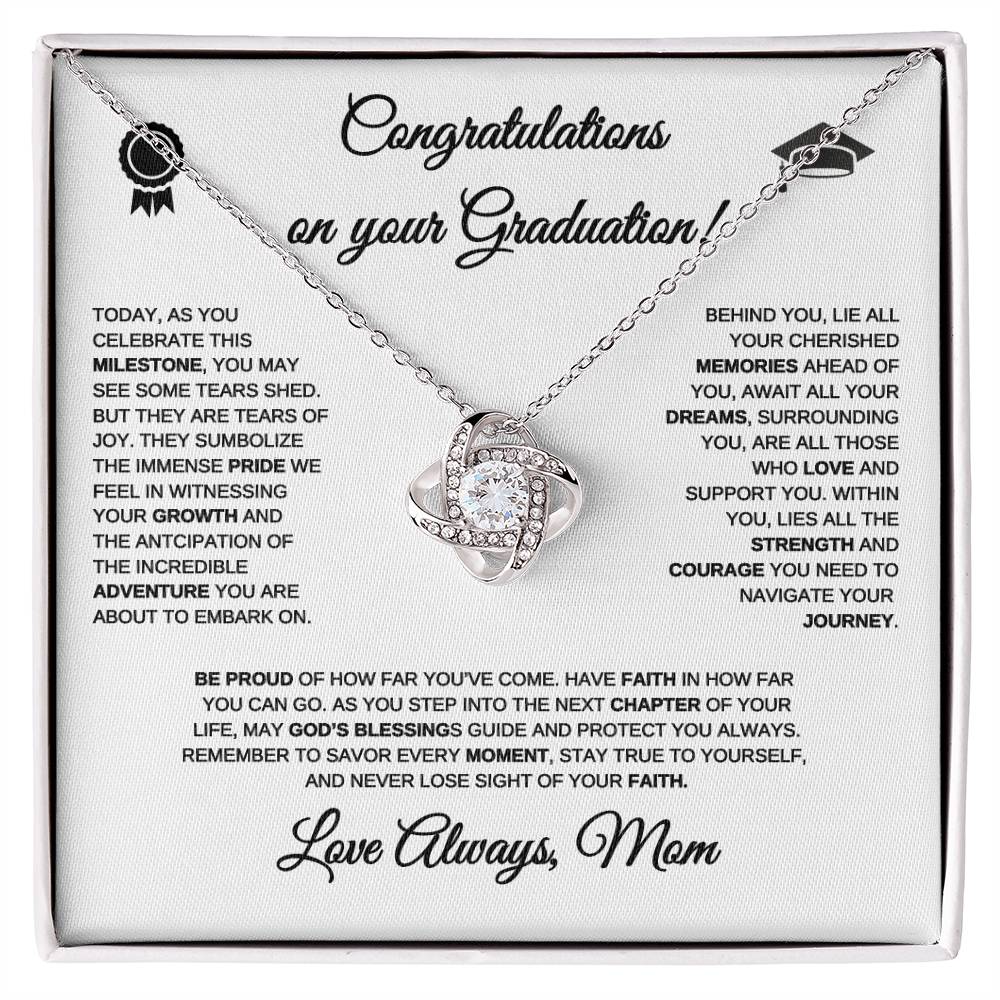 Graduation Gift | From Mom | Love Knot Necklace | Congratulations Graduate