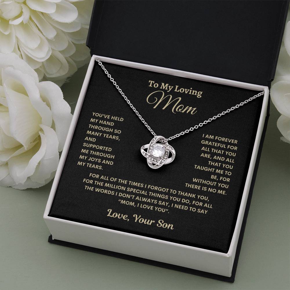 Loving Mom Necklace | To Mom From Son | Mothers Day Gift | Love Knot Necklace