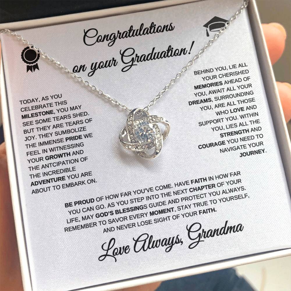 Graduation Necklace from Grandma | Graduation Gift | Love Knot Necklace