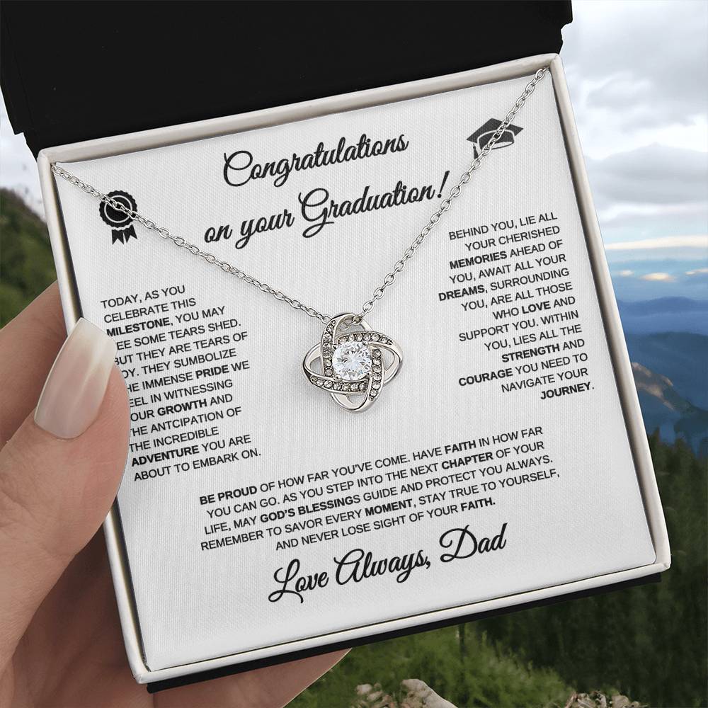 Graduation Necklace from Dad | Graduation Gift | Love Knot Necklace