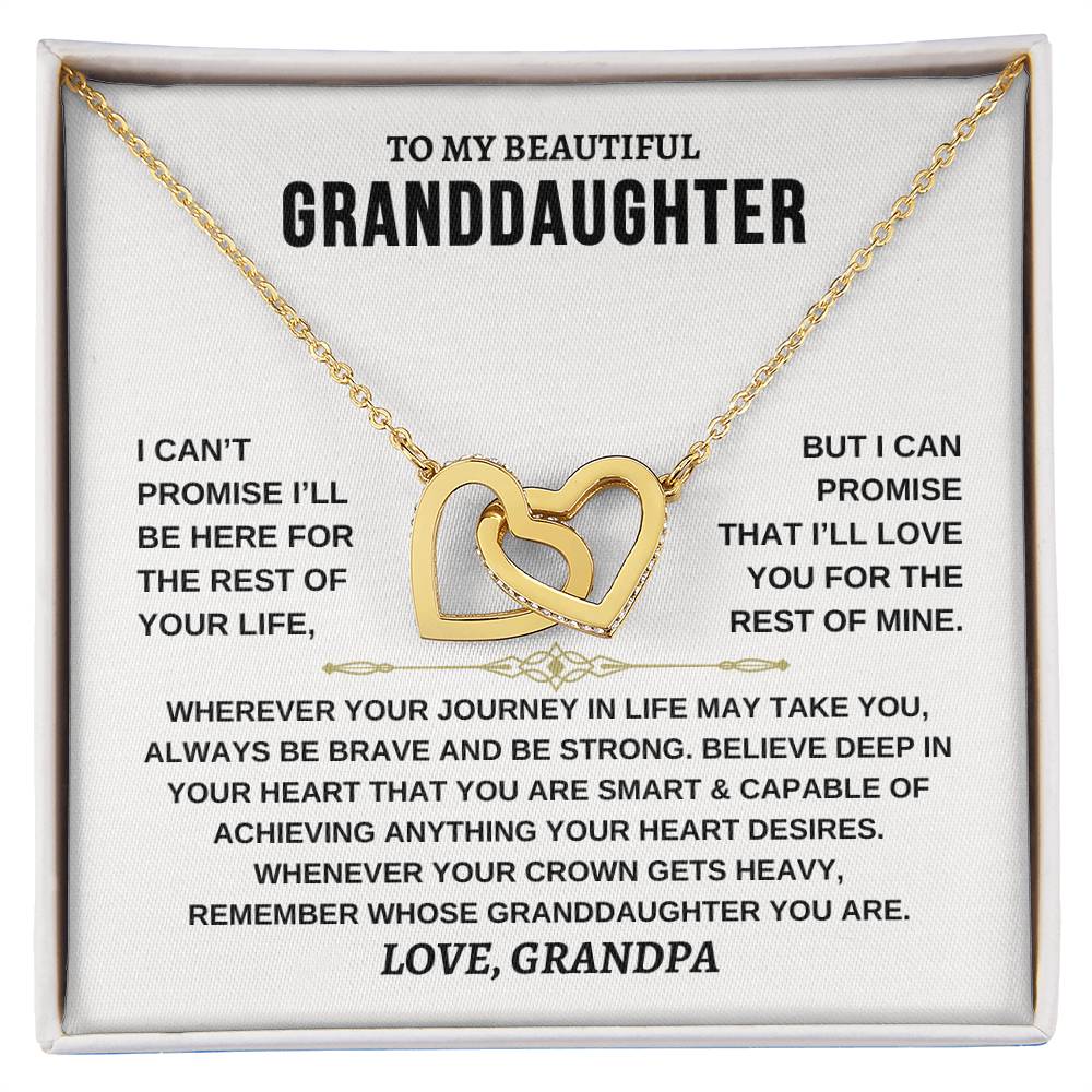 Granddaughter Necklace | From Grandpa | Interlocking Hearts Necklace