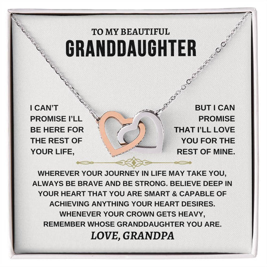 Granddaughter Necklace | From Grandpa | Interlocking Hearts Necklace