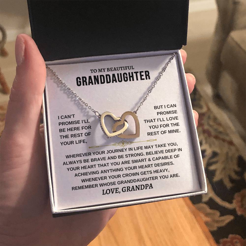 Granddaughter Necklace | From Grandpa | Interlocking Hearts Necklace