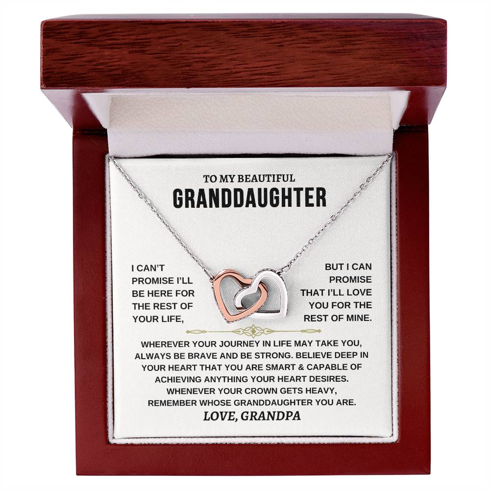 Granddaughter Necklace | From Grandpa | Interlocking Hearts Necklace